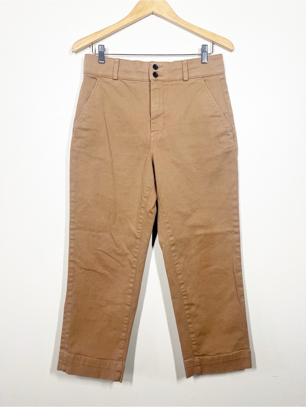 Everlane Womens Tan Khaki Organic Cotton Straight Leg Pants Casual Workwear